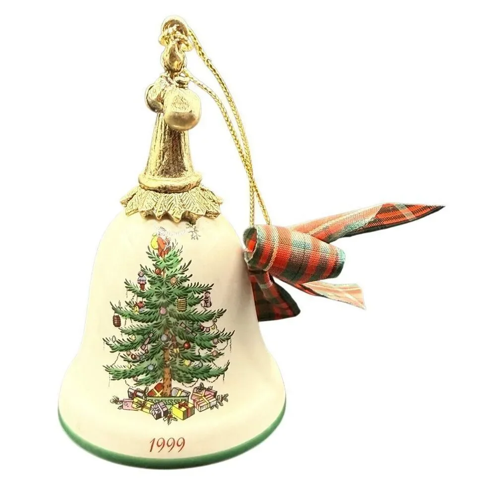 Spode Christmas Tree 1999 Annual Bell Ornament Collectible Vintage